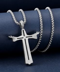 titanium steel cross pendant modern design