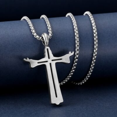 titanium steel cross pendant modern design