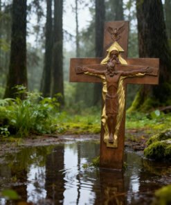 trinity wooden cross carving hand carved crucifix