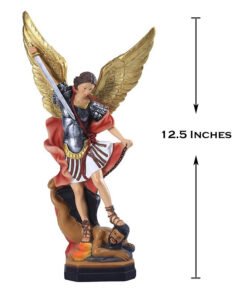st michael defeating demon statue resin 12.5 inch