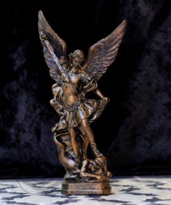 bronze st michael statue resin 12.5 inch defeating demon