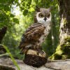 ferocious owl resin figurine decor for garden and home