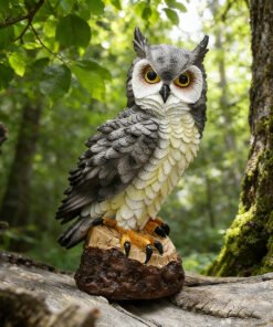 Alternative view of 6.8 Inches Ferocious Owl Resin Figurine Decor – Garden & Outdoor Bird Ornament