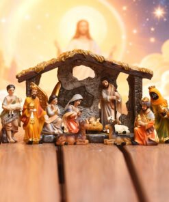 8 inch resin nativity set christmas creche scene